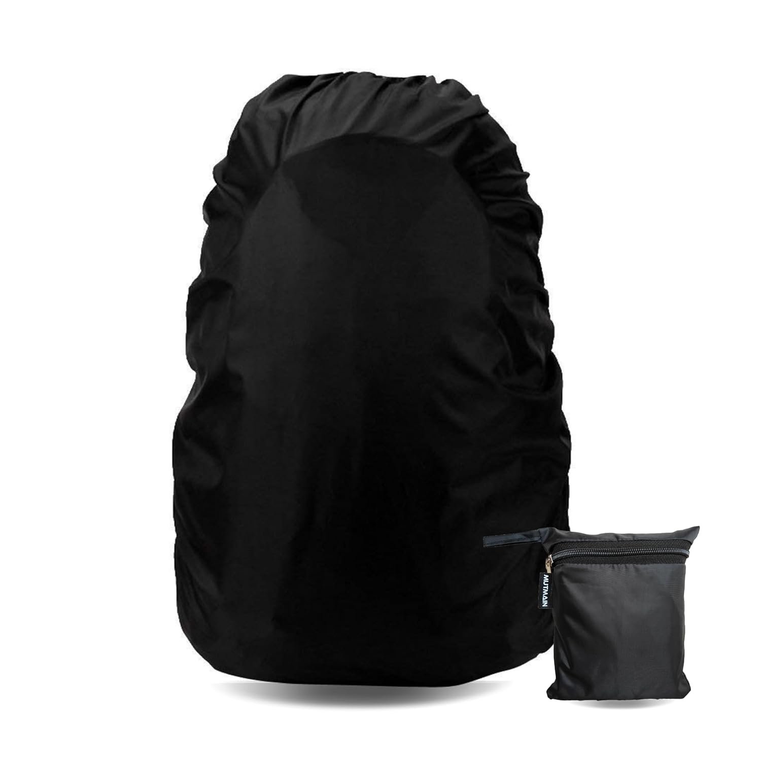 1 KP2® Bag Cover Waterproof 40L to 50L PU Coated Rain Cover for Backpack Bags, Suitable Bags for Laptop, School, Tail, Trekking, Travel Bag with Adjustable Buckle and Storage Pouch (Black) - Image 1