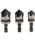 KP2® Metal 1/4-inch Hex 12, 16, 19 mm Countersink Power Drill Bit Bore Set for Wood- Set of 3